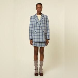 FRNCH Paris NWT Garence Plaid Woven Blazer Jacket